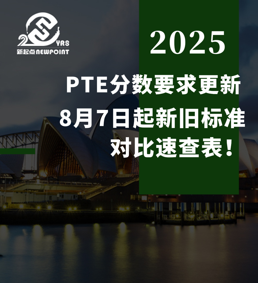 【澳洲签证】PTE分数要求更新，8月7日起新旧标准对比速查表！速看！